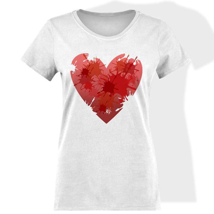 T-SHIRT DAMSKI - SERCE - single jersey XXS