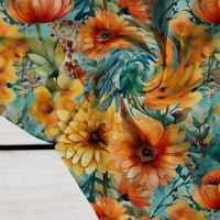FLOWERS PAPAYA ORANGE WZ. 13 - Krep