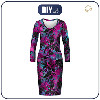 PENCIL DRESS (ALISA) - FLORAL PAT. 9 - sewing set