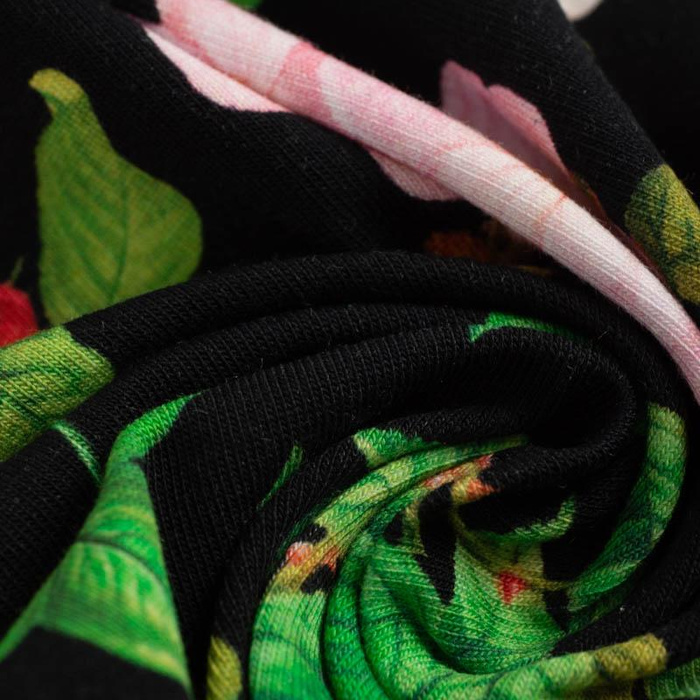 10% - ROSES AND LEAVES (PARADISE GARDEN)  - looped knit fabric