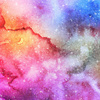 Akvarelová galaxie Vz. 4 - tkanina bawełniana