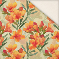 FLOWERS PAPAYA ORANGE WZ. 8 - Slub Weave