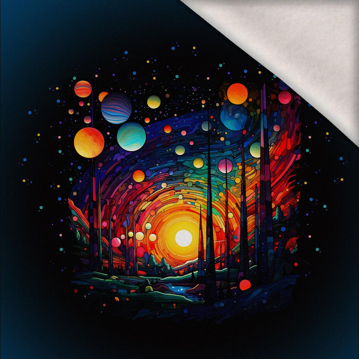 NEON GALAXY WZ.9 - panel (60cm x 50cm) dzianina drapana z elastanem ITY