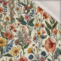 PASTEL FLOWERS WZ. 34 - Wintersweat angeraut mit Elastan ITY
