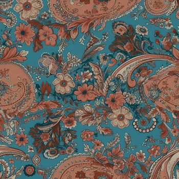 PAISLEY / Mocha Mousse - Hydrofobní česaná teplákovina