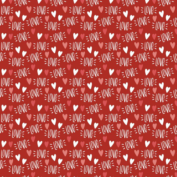 LOVE  VZ. 2 / červený (ZAMILOVANÍ PTÁCI) - organický úplet single jersey s elastanem 