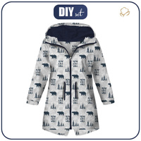 DĚTSKÁ BUNDA PARKA (ARIEL) - Medvědi (adventure) / Šedá - softshell
