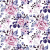 WILD ROSE FLOWERS PAT. 1 (BLOOMING MEADOW) (Very Peri) - Cotton muslin