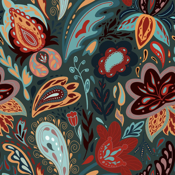 KOLOROWY PAISLEY- single jersey z elastanem ITY