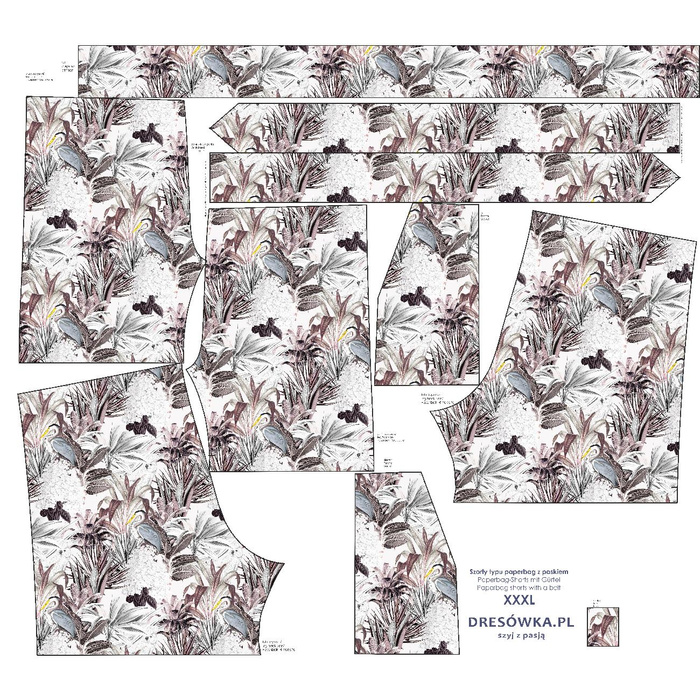 PAPERBAG SHORTS - LUXE TROPICAL M. 2 - Nähset XS