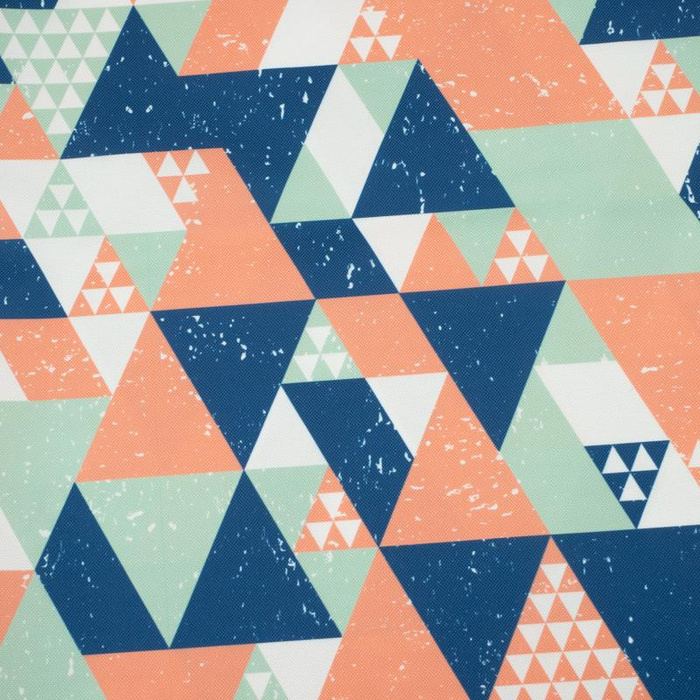 TRIANGLES / salmon pink - Waterproof woven fabric