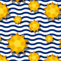 SONNE 3D - Baumwoll Webware