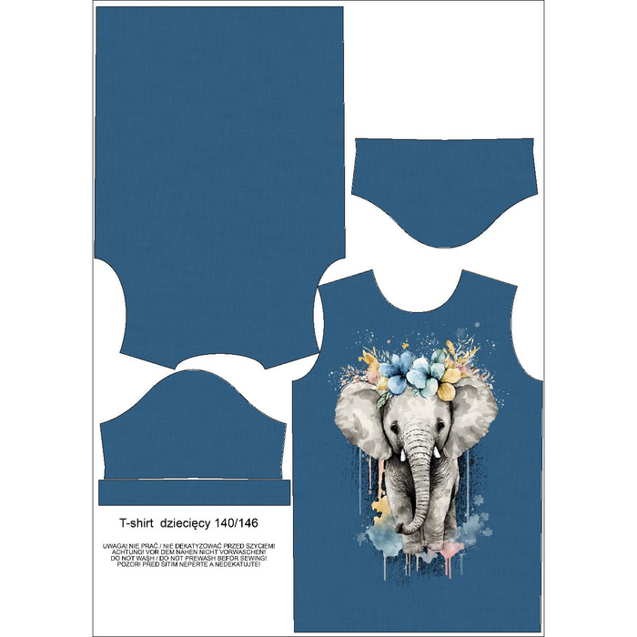 T-SHIRT DZIECIĘCY - BABY ELEPHANT - zestaw do uszycia (116/122)
