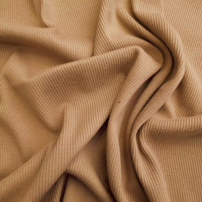 Rib Jersey fabric Unicolour - CARAMEL (D-10) 