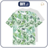 T-SHIRT DZIECIĘCY - LIŚCIE PALMY wz. 4 / biały - single jersey (128/134)