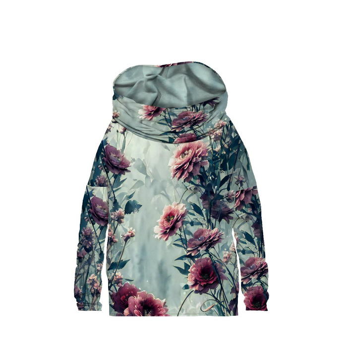 BLUZA DAMSKA (FURIA) NIETOPERZ Z KOMINEM - VINTAGE FLOWERS wz. 2 - zestaw do uszycia