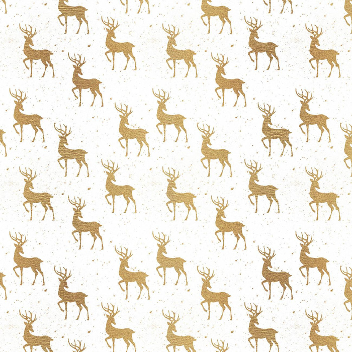 GOLDENE HIRSCHE m. 2 (WEIßE WEIHNACHTEN) - Baumwoll Webware