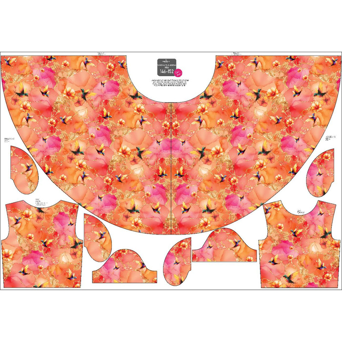 KID'S DRESS "MIA" (86/92) - ALCOHOL PASTEL wz.5  - sewing set 