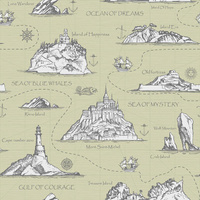 LANDKARTE / sand - Baumwoll Webware