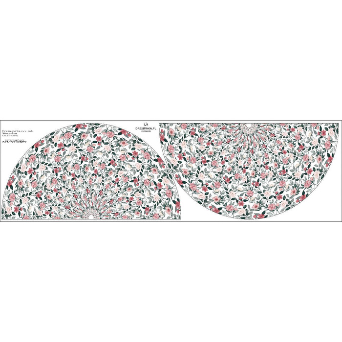 BEAUTIFUL FLOWERS - circle skirt panel D