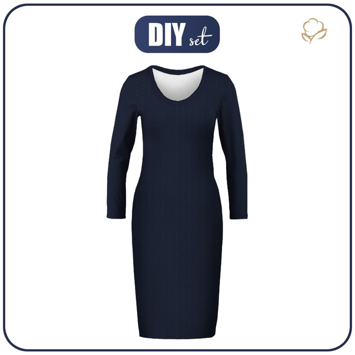 SUKIENKA OŁÓWKOWA (ALISA) - JODEŁKA / NOCNY ZEW / navy - zestaw do uszycia XL