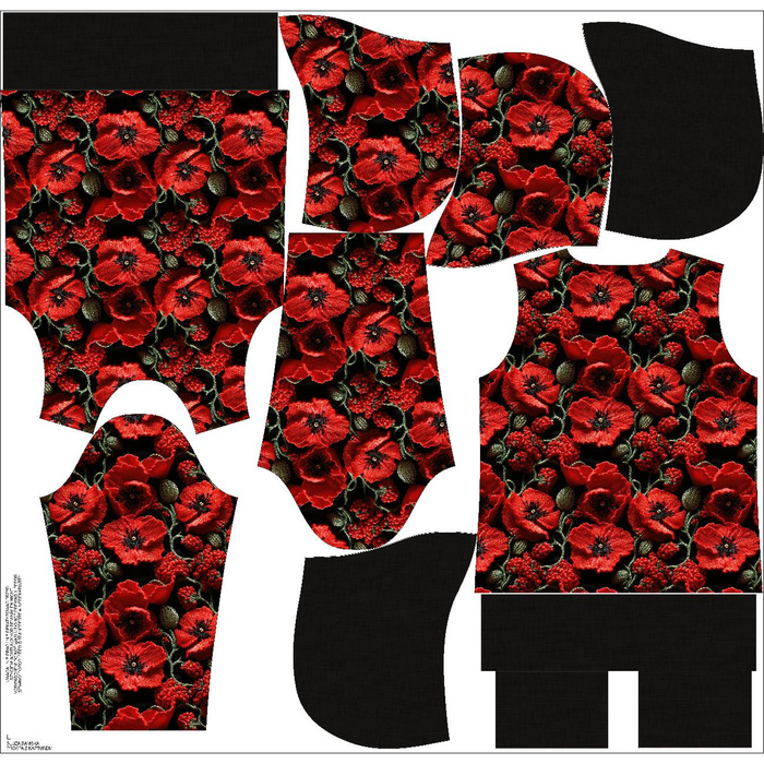 CLASSIC WOMEN’S HOODIE (POLA) - FLOWERS 3D PAT. 7 - sewing set M