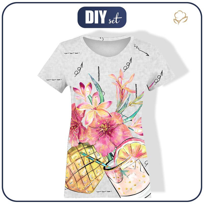 DAMEN T-SHIRT - ANANAS DRINK - Single Jersey