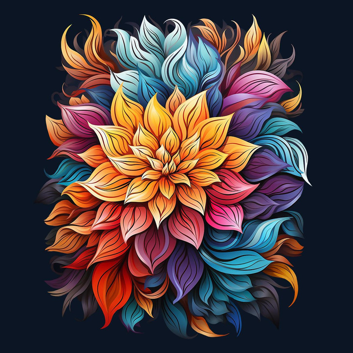 BOUQUET OF FLOWERS WZ.6 - panel (60cm x 50cm)- single jersey s elastanem ITY
