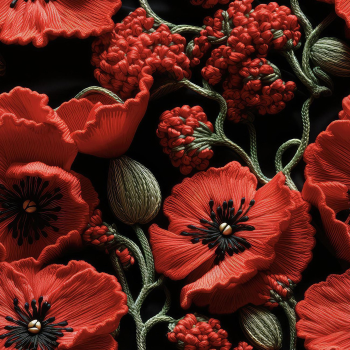 FLOWERS 3D M. 7 - Nylonstoff PUMI
