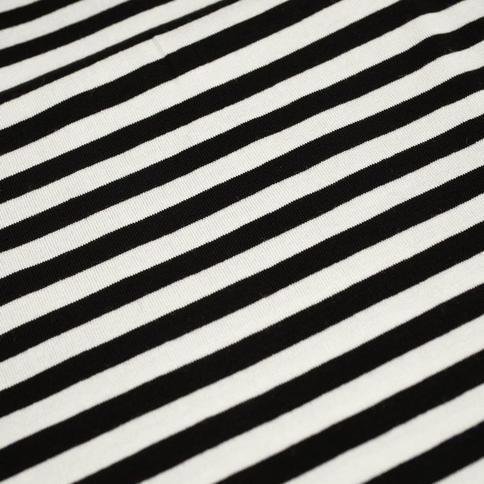 VISCOSE JERSEY - BÍLÉ / ČERNÉ PRUHY 0,7 cm x 0,7 cm