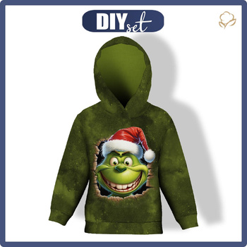 KID'S HOODIE (ALEX) - GREEN CREATURE 2 - sewing set