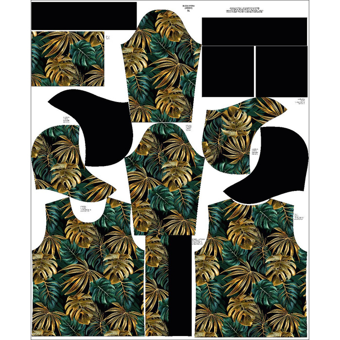 UNISEX HOODIE (HYDRA) - MONSTERA wz.7 - Nähset XS