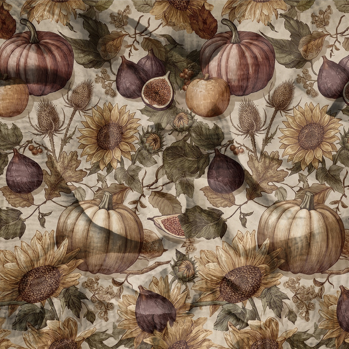 AUTUMN FLOWERS WZ. 28 - Cotton muslin