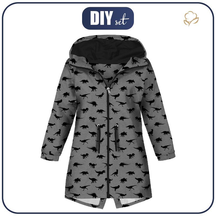 KINDERPARKA (ARIEL) - DINO SCHWARZ  / eco melange - Softshell (134/140)