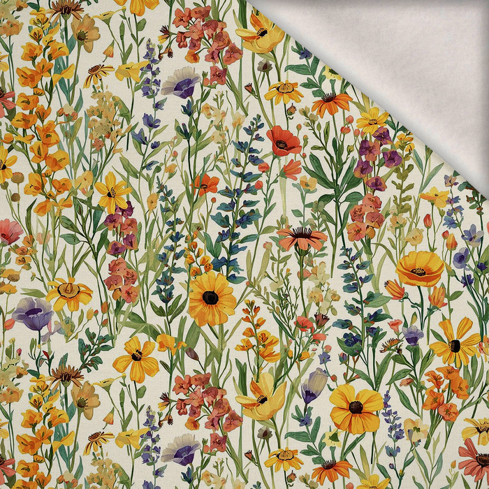 FLOWERS MEADOW WZ. 1 - dzianina drapana z elastanem ITY