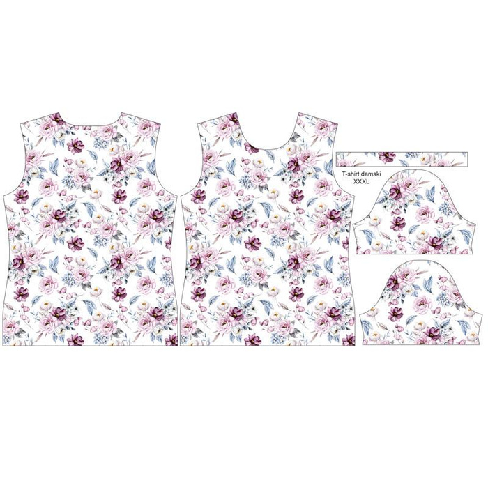 WOMEN’S T-SHIRT - WATERCOLOR BOUQUET Pat. 2 - single jersey XXS