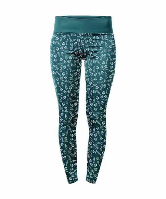 SMALL LEAVES pat. 2 / emerald - Viscose jersey