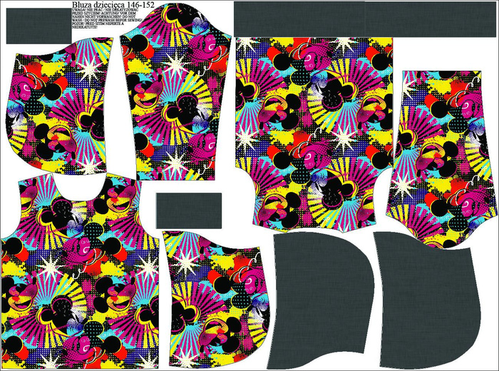 KID'S HOODIE (ALEX) - MOUSE WZ.12 - looped knit fabric (86/92)