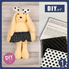 SKIRT + ARMBAND FOR BUNNY - DOTS - sewing set