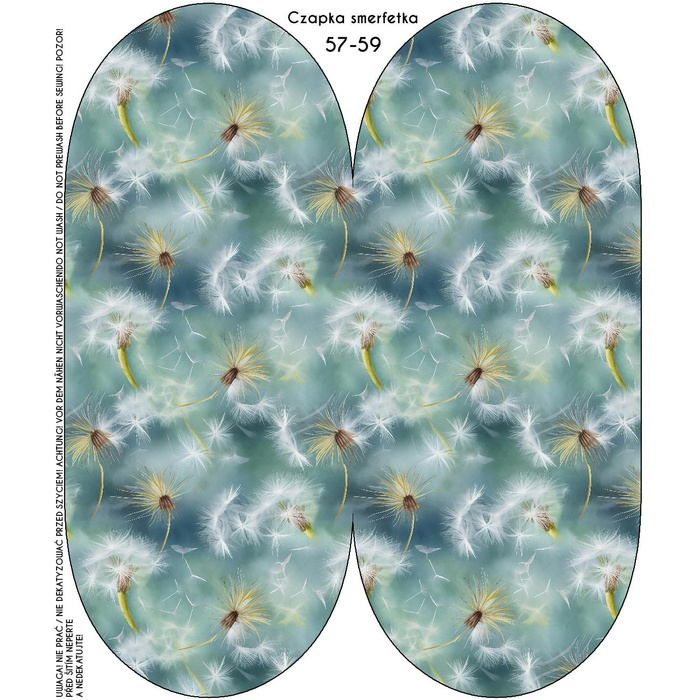 "Beanie" cap - WATERCOLOR DANDELION PAT. 2 57-59