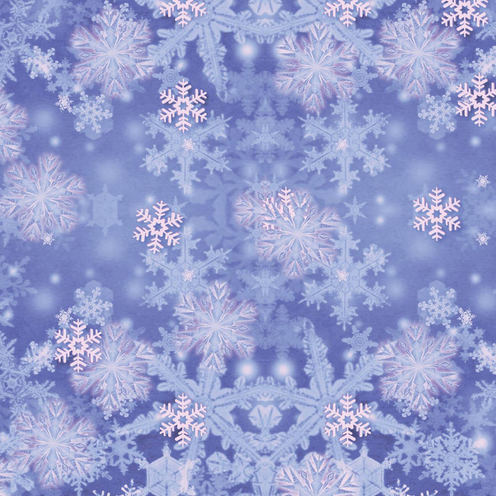 SNOWFLAKES (Very Peri) - Cotton woven fabric