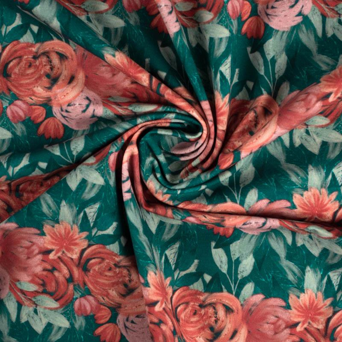 ROSES AND PEONIES pat. 5 - Cotton woven fabric