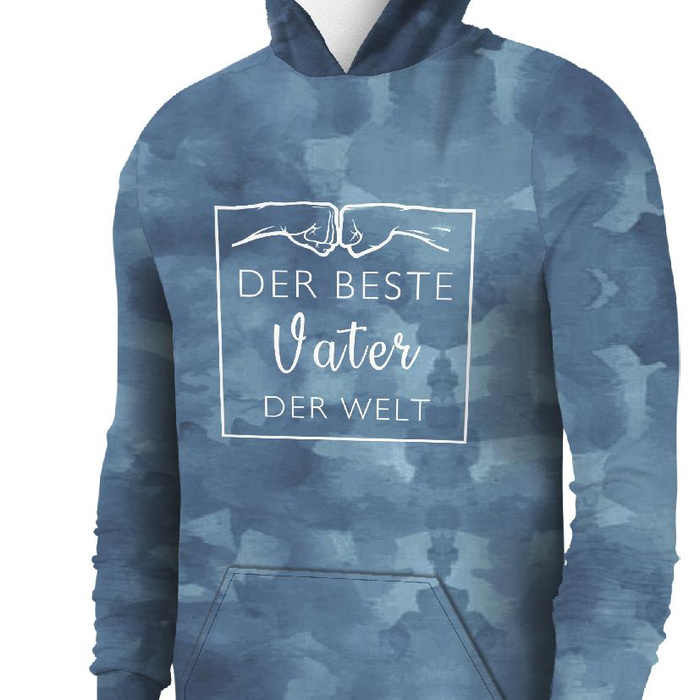 MEN’S HOODIE (COLORADO) - DER BESTE VATER DER WELT / CAMOUFLAGE pat. 2 (dark blue) - sewing set