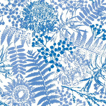 MODRÉ KAPRADÍ (CLASSIC BLUE) - tkanina HOME DECOR PREMIUM