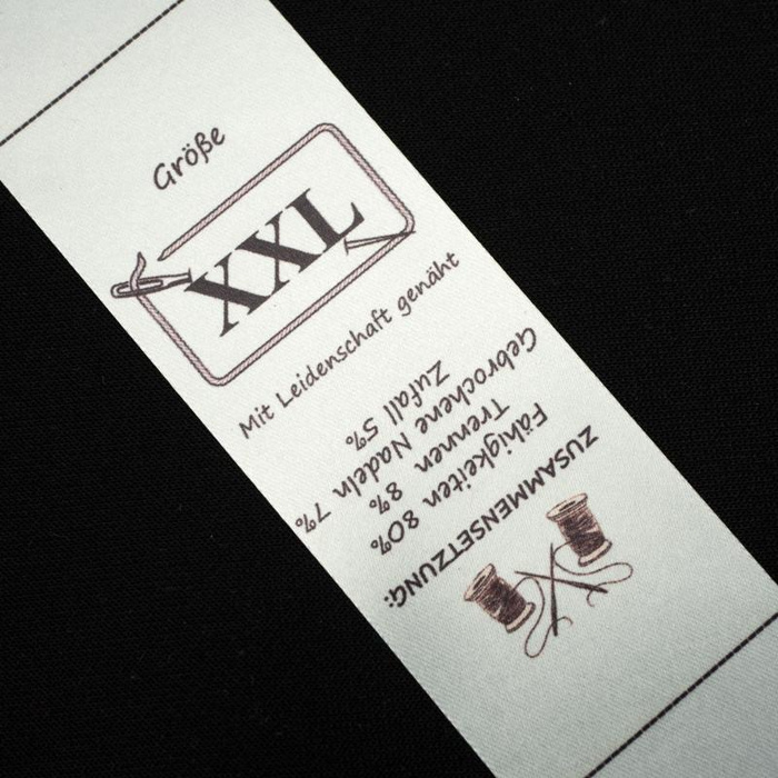 Europäisches  Textillabel DE - Größe XXL - 4 Stck Set