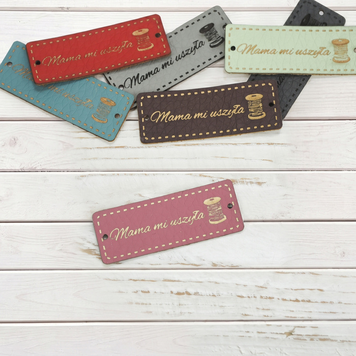 "Mama mi uszyła" label - bobbin 1,5x4 cm - Choice of colors