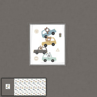 BAREVNÁ AUTÍČKA / šedý (MĚSTSKÉ MEDVÍDCI) - panoramic panel teplákovina