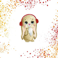 MIA THE AUTUMN BUNNY - panel 50cm x 60cm - looped knit fabric