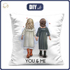 PODUSZKA 45X45 - YOU & ME / girls - tkanina bawełniana - zestaw do uszycia