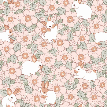 KANINCHEN AUF BLUMEN - Hydrophober angerauter Wintersweat